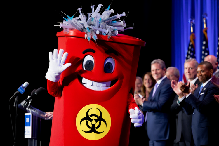 Pet Health Company Unveils Overflowing Sharps Container as Mascot for Veterinary Wellness Initiative